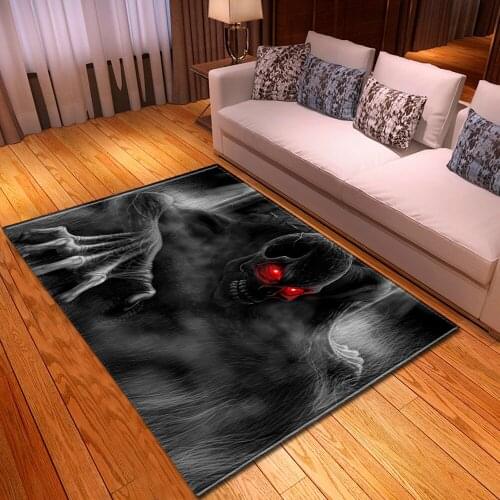 Dropshopping Terror Halloween Party Doormat Soft Flannel Horrible 3D Skulls Printing Bedroom Rugs Living For Room Area Carpets