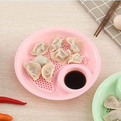 Double Home Dumpling Dish Kitchen Dribbling Plate Straw Boiled Dumplings plate 14.7*3.5cm