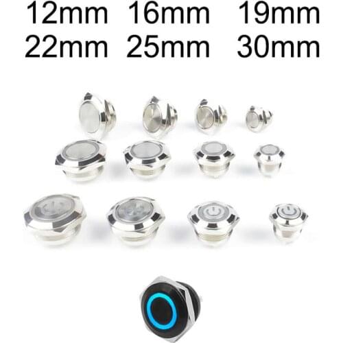 Electric Waterproof Power 12v Led Light Momentary Short Mini Push Button Switch Pressure Switches Car Computer Accessories