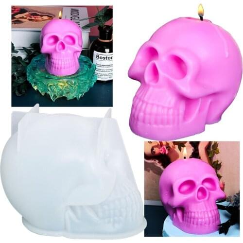 Epoxy mold skull candle resin silicone mold candle handmade soap creative home decoration