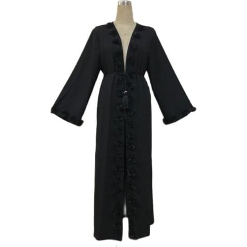 F821 Elegant Muslim Abaya Inside Dress Bottom Skirt Stretch Cardigan Long Robe Gowns Tunic Middle East Ramadan Islamic Prayer