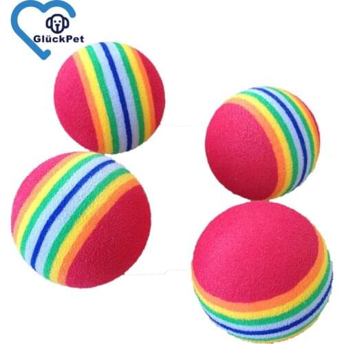 Cat Toy Ball Interactive Cat Toy, Rainbow Cat Toy Balls Soft EVA Foam Ball For Kitten,Ball Toy For Kitten