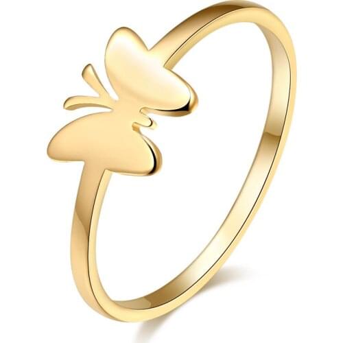 CACANA Stainless Steel Ring For Women Love Fashion Butterfly Engagemen Wedding Rings Accessories Anillos Girl Gift Jewelry