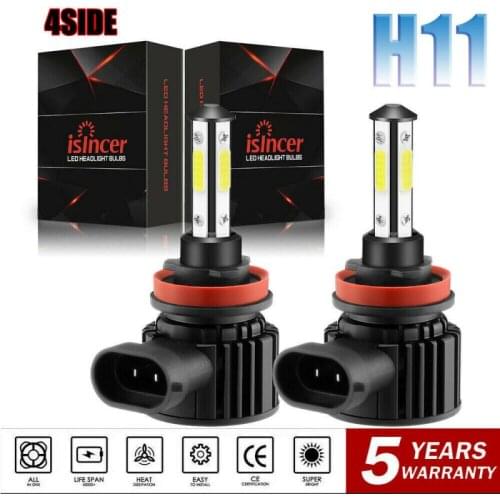 Combo 4-Side Led Headlight Bulbs H7 LED Car Lights H11 HB3 9005 HB4 9006 6500K 44W 12V 24V 8000LM Auto Headlamps Headlight Kits