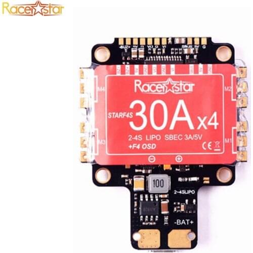 Original Racerstar StarF4S 30A Blheli_S Dshot 4 in 1 ESC AIO F4 OSD Flight Controller w/ BEC Current Sensor For RC Quadcopter