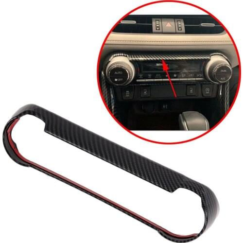 Carbon Fiber Center Dashboard Air Conditioning Vent Outlet Cover Fit For Toyota RAV4 2019 2020 AC Trim Frame Accessories