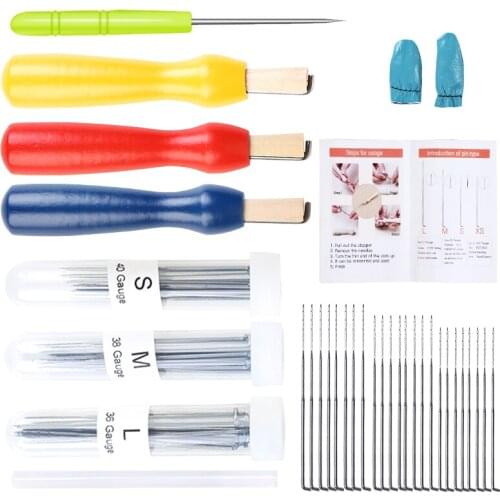 LMDZ 60pcs Needle Felting Needles With Awl Glue Stick Finger Cot Needle Felting Tool for DIY Needle Felting Wet Felting Supplies