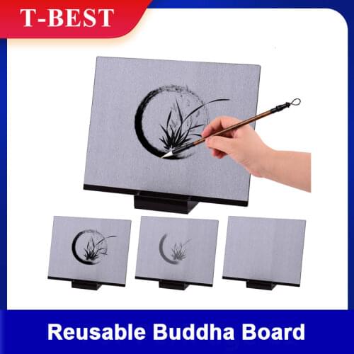 Reusable Buddha Board Artist Board Paint with Water Brush & Stand Release Pressure Relaxation Meditation Art Mindfulness