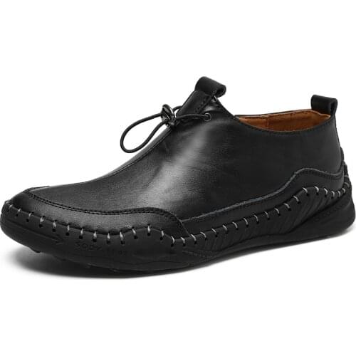 Boots Men Leather Ankle Boots Top Quality Warm Leather Boots Men Fashion Boots Chaussure Homme 38-48 accept Dropship Plus Size