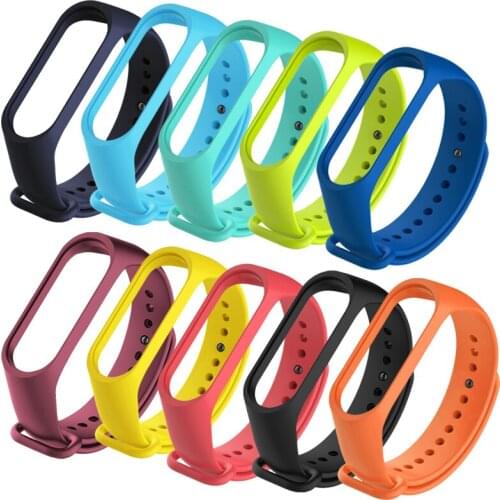 Soft Silicone Strap For Xiaomi Mi Band 5 4 3 Sport Bracelet Replaceable Color Wristband for Smart Miband 3/4/5 Pulseira