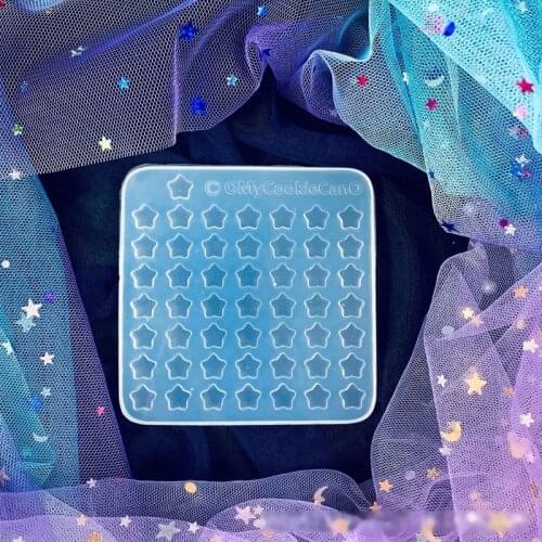 N58F Star Love Heart Candy Epoxy Resin Mold Cookie Biscuit Cake Baking Silicone Mould