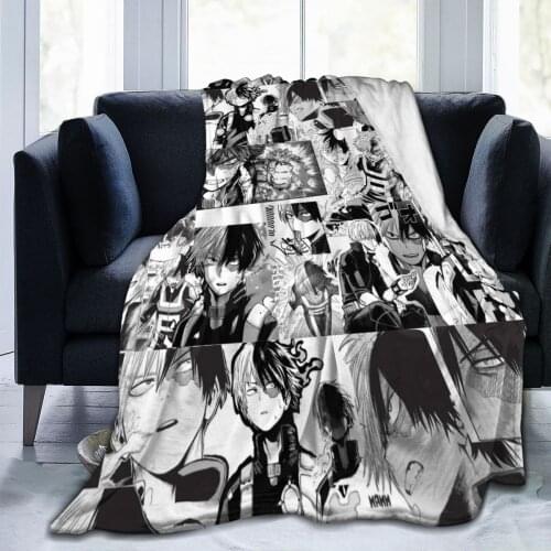Todoroki Shoto Blanket Flannel Textile Decor My Hero Academia Anime Manga Unisex Throw Blankets for Bedroom Office Bedspreads
