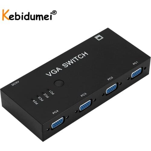 VGA Splitter 1080P 4 Port 1 In 2 Out VGA Switch 1X4 Male to Female with Cable for PS4 TV Projector Splitter VGA Adapter