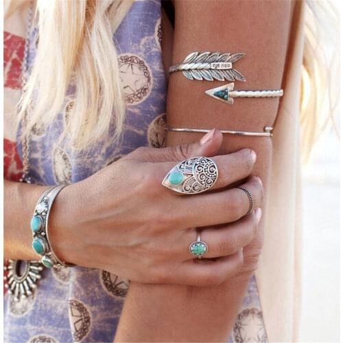 1 PC Adjustable Vintage Arrow Open Bangle Bohemian Ethnic Upper Arm Bracelet Arm Cuff Armlet Arm Cuff