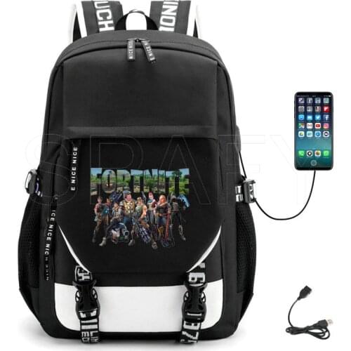 Hot Game FORTNITE Backpack Teenagers Nylon Girls Boys Student School Bags Women Usb Charging Backpack Mochilas