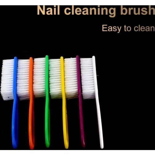 1PC Nail Cleaning Brush Remove Dust Powder Cleaner Plastic For Acrylic UV Gel Nails Art Manicure Care Nails Art Tools