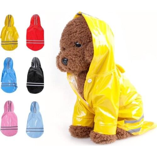 1Pcs Reflective Glue Tape Outdoor Pet Dog Raincoats Hoody Waterproof Jacke S-XL Teddy bear big dog raincoat outer clothing