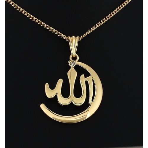 Vintage Jewelry Yellow Gold Filled Religious Totem Pendant Unisex Necklace