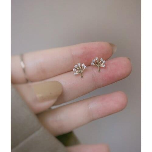 Stud Earrings 2021 Trend 925 Sterling Silver Earrings For Women Wedding Gift Exquisite Tree Design Studs sterling-silver-jewelry