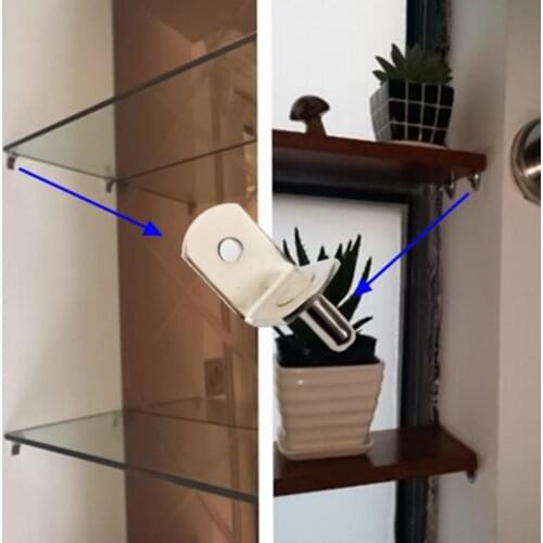 10Pcs Plate Brackets L-shape Strong Bearing Iron Multi-purpose Shelf Supports for Wardrobe Space Separation Tool Home Durable