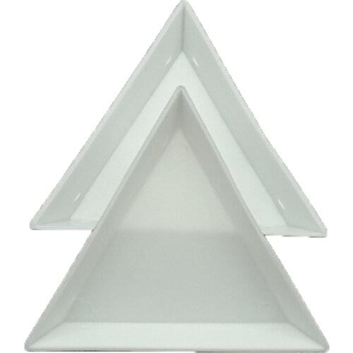 10pcs Plastic Triangle nail tray Nail Art Rhinestone Bead Crystal Sorting Storage plate Manicure tools Accessory