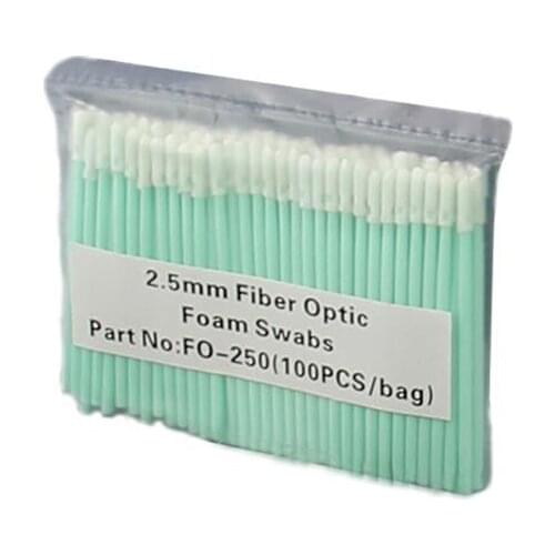 100PCS/bag FOS-250mm Fiber Optic cleaner Cotton swab 2.5MM Fiber optic connector cleaner Sticks SC, FC LC ST MU cleaner rod