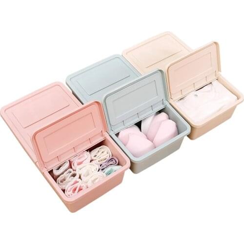 2pcs Two Way Open Cueca Partition Storage Box Socks Bra Underwear Organizer Storage Container for Various Items House Saver