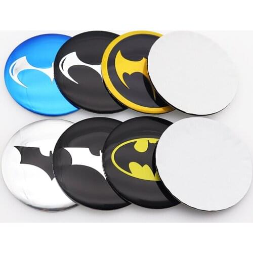 4pcs 56mm 65mm newest bat car sticker Wheel Center Hub sticker Rim Creative badge covers decoration sticker accessories
