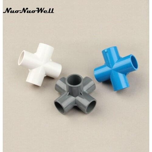 4pcs NuoNuoWell Plastic PVC 32mm Pipe Three-dimensional Connector for Garden Irrigation Watering Tube Adapter DIY Tools