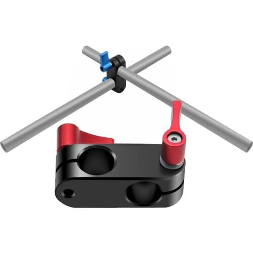 90 Degree Double Hole Dislocation Tube Clamp Camera Photography Kit 15mm Monitor Catheter Clamp Bracket