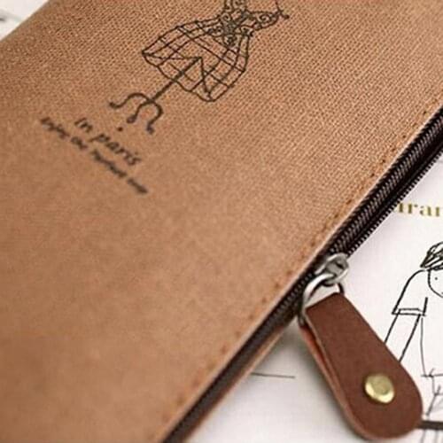 New Retro Pencil Case Canvas Pencil Pen Case Cosmetic Makeup Coin Pouch Zipper Bag Purse estojo escolar bolsinha de lapisDescrip