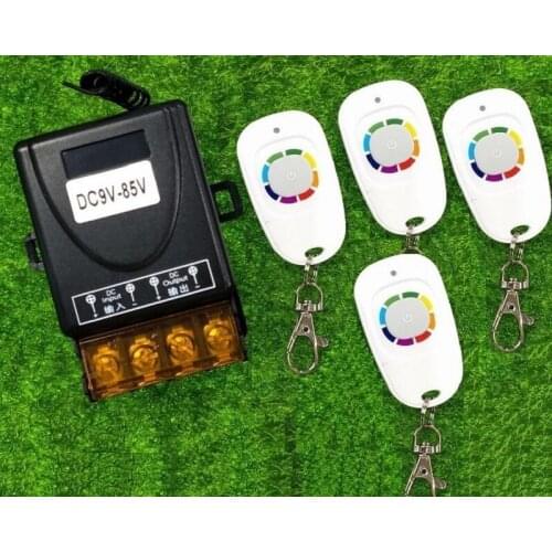 DC 9V 12V 24V 9-48V 1CH Wireless RF Remote Control Light Switch 10A Relay Output Radio Receiver Module+one-button Transmitter