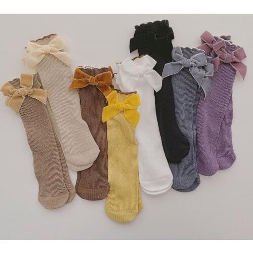 Children Knee High Socks With Inscriptions Print For Girl Boys Kid Toddlers Teen Baby Cute Funny kawaii Anime Bow Tube Long Sock