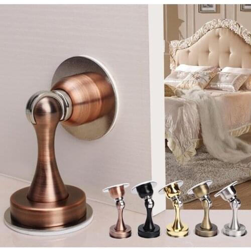 Stainless Steel Door Stops Magnetic Noiseless Door Holder Stopper Home Hidden Sticker Magnet Door Stop Hardware