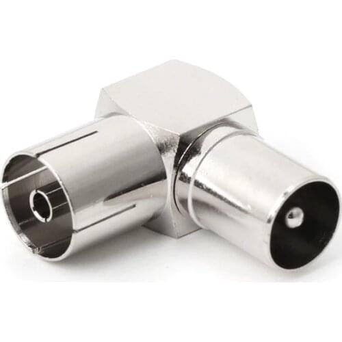 90 degree TV Aerial Cable Adapter RF Coaxial F Female to TV Male Plug to Female Socket