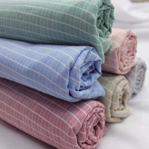 Cool Fabric Striped fabric men and women shirt clothes Dress Plaid Skirt Light Breathable fabric 1 Yard