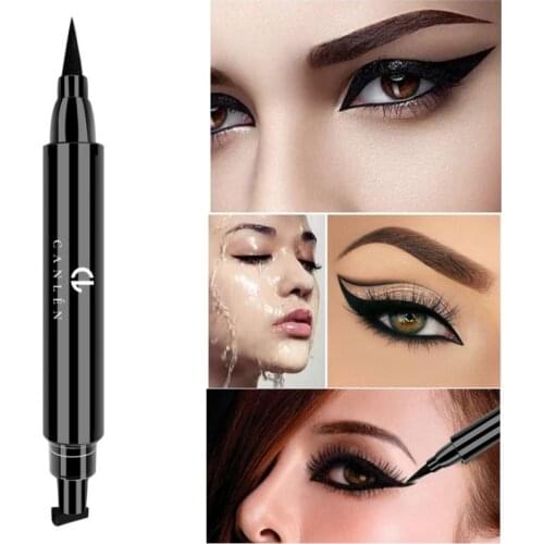 Make Up Eyeliner Pen Tools Wing Stamp Print Liquid Black Shadows Cute Cat Stempel Shape Side Water Proof Double Head Drag Liner