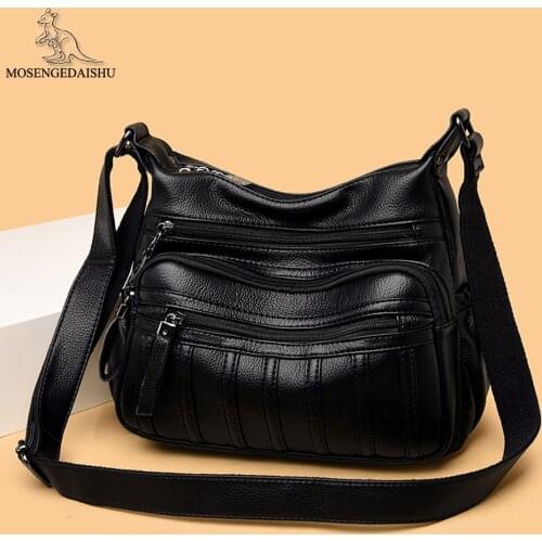 Multipocket Designer Ladies Shoulder Bag 2021 New Multifunction Casual High Quality Leather Women Travel Bags Bolsa Feminina