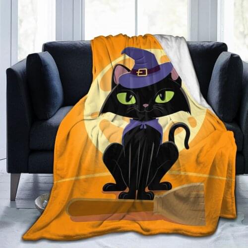 Animal Cat Super Soft Sofa Blanket Sublimation Cartoon Bedding Flannel Played Blanket Bedroom Decor for Children Adults The Cat