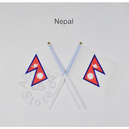 Nepal flag 14*21cm Banner meet Parade party hand waving National flag Home Decoration flag banner