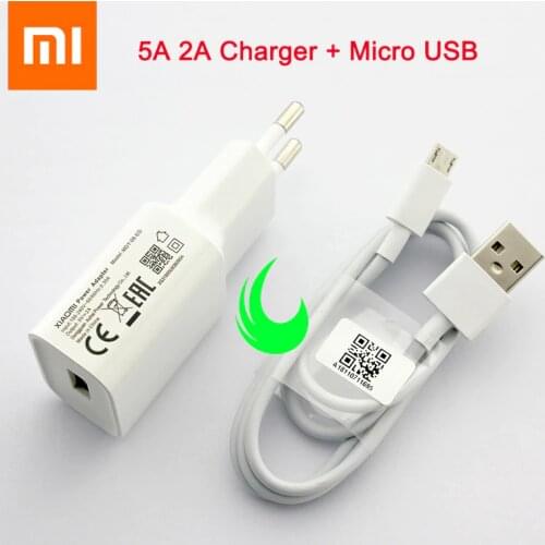 Original Redmi 7 5V 2A Wall Charger EU Power Adapter Micro USB Cable Xiaomi Redmi S2 7A 5 Note 5A 6 4 X Plus Pro Y3 Charger