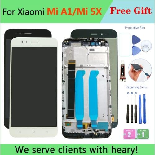 Original LCD For Xiaomi A1 LCD With Frame Display Touch Screen For XIAOMI 5X/A1 LCD Display Screen Assembly Digitizer (10 Touch)