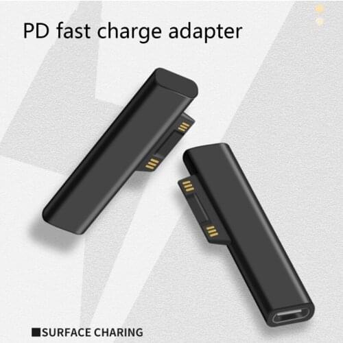 Type C Female PD Fast Charging Plug Power Adapter Converter for Surface Pro 3 4 5 6 Go Connector for USB C Adapter Surface Book