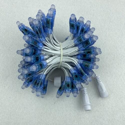 4 inches(10cm)50pcs/set DC12V bullet 12mm WS2811 RGB led pixel node,WHITE 18AWG)wire,IP68;with 0.2m 13.5mm pigtail