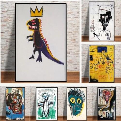 Jean Michel Graffiti Modern Artist Abstract Canvas Painting Posters And Prints wall art cartoon Pictures for kids room Plakat