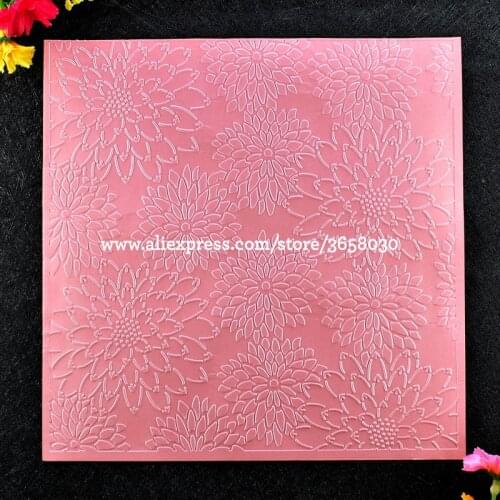 Large Size Dahlia Flowers Plastic Embossing Folder For Scrapbook DIY Album Card Tool Plastic Template 19.8x19.8cm 8071124