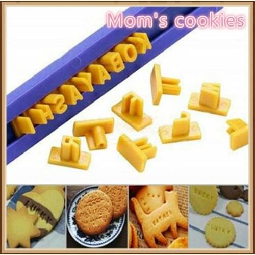 Plastic Cute Alphabet Number Letter Cake DIY Mold for Press Stamp Biscuit Cookie Cutters Mould Decorating Tool 40FP21