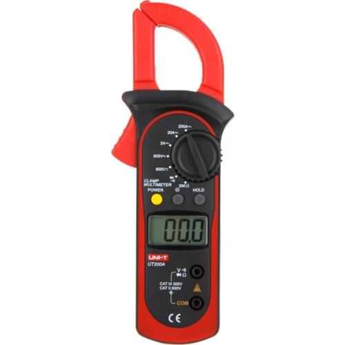 Professional Digital Clamp Meters UNI-T UT200A Manual Range Multimeters LCD Backlight Ohm DMM DC AC Voltmeter Resistance Testers