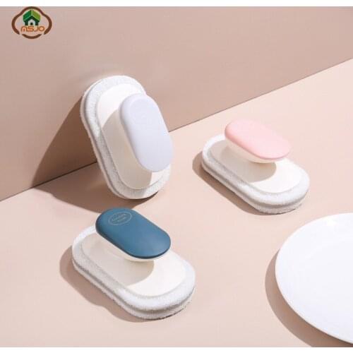 MSJO Kitchen Cleaning Brush Nordic Style Plastic Handle Bathroom Household Tool Washing Dishes Sponge for Kitchen Accessories