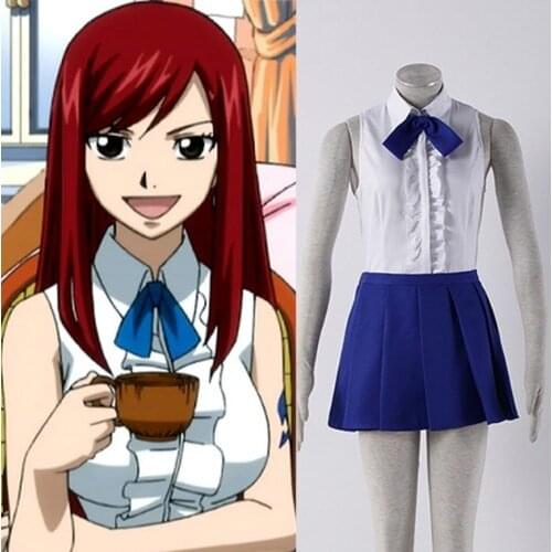 Fairy Tail Cosplay Erza Scarlet Normal Clothes Fairy Tail Guild Cosplay Costume Carnival Costumes Any Size Custom for Women